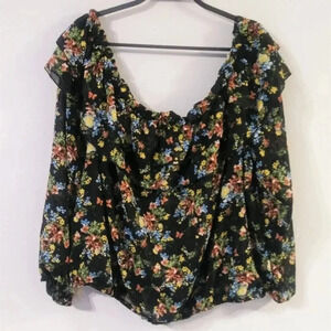Truth off the‎ shoulder Black Shoulder Blouse